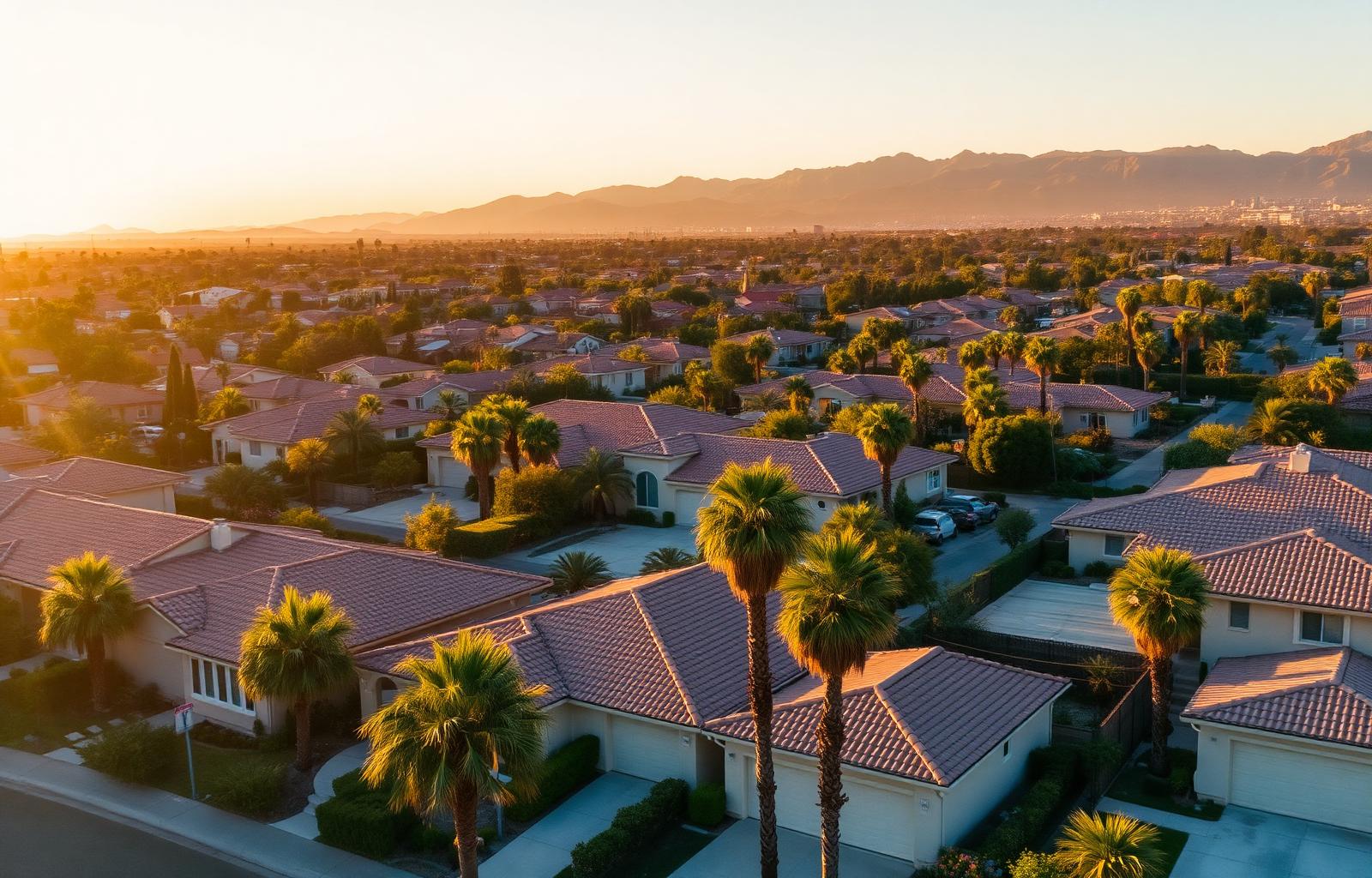 El Cajon neighborhood at sunset